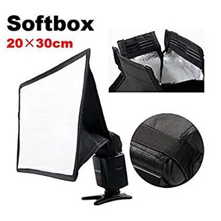 Universal Flash Diffuser Softbox 4เหลี่ยม 20x30cm กระเป๋าเก็…