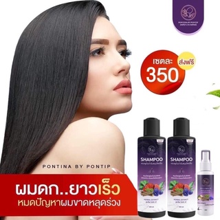 พรทิน่า pontina เซรั่มserumสเปย์ แชมพูSHAMPOO ครีมนวด สูตรเร่งผมเกิดใหม่ ลดผมร่วง ปลูกผม เร่งผมยาว หยุดคัน รังแค ลดร่วง