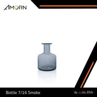 JJGLASS - ( AMORN ) Bottle 7/16 Smoke - แจกันทรงขวด แฮนด์เมด สำหรับแต่งบ้านสวยๆ