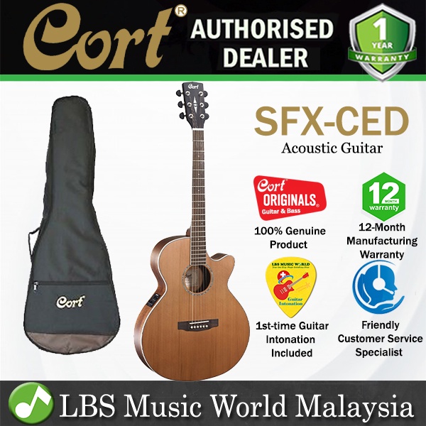 Cort SFX-CED SFX Body Solid Red Cedar Top Acoustic Guitar พร้อมปิ๊กอัพ (SFXCED SFX CED)