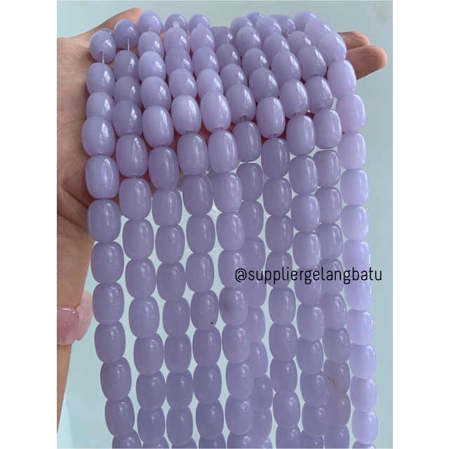 UNGU หินธรรมชาติ Penden simba tube PURPLE CAT EYE 1 x 1.5 ซม. อาเกตสีม่วง