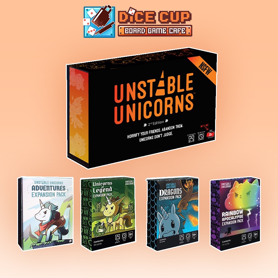 [ของแท้] Unstable Unicorns NSFW & Expansion (Unicorns of Legend, Rainbow Apocalypse, Adventures, Dragons) Board Game