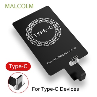 Malcolm Qi แผ่นชาร์จแบบไร้สายสําหรับ Iphone 5 5S Se 6 6S 6Plus 7 Plus รับสัญญาณคอยล์สําหรับ Android Type-C อะแดปเตอร์ชาร์จ