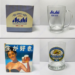 🇯🇵แก้วญี่ปุ่น Mug. ASAHI.  KIRIN🇯🇵 งานสกรีน Box set