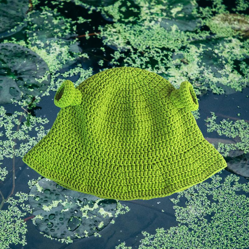 Shrek Crochet Bucket Hat / Shrek Motif Bucket Hat