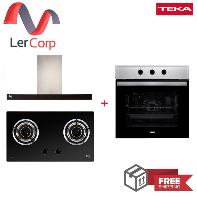 (Teka) เครื่องดูดควัน LDH TC 90 + เตาแก๊า GL 73 2G AI AL + เตาอบ HBB 615 GD