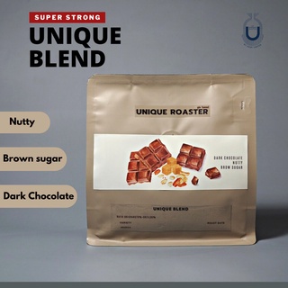 เมล็ดกาแฟคั่วเข้ม - ยูนีคเบลนด์ Unique Blend Coffee เมล็ดกาเเฟเบลนด์ Coffee Blend (เหมาะสำหรับกาเเฟนม)