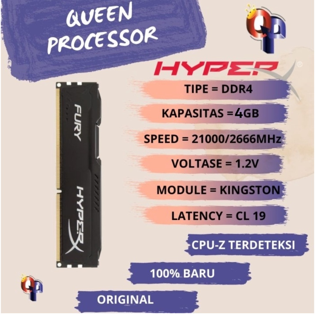 KINGSTON HYPERX X HYPERX FURY DDR4 4GB 2666MHz