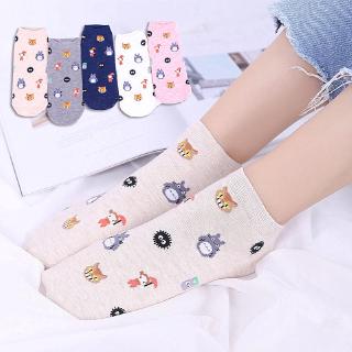 Hot！！！ถุงเท้าผ้าฝ้ายพิมพ์ลาย Totoro สำหรับผู้หญิง
