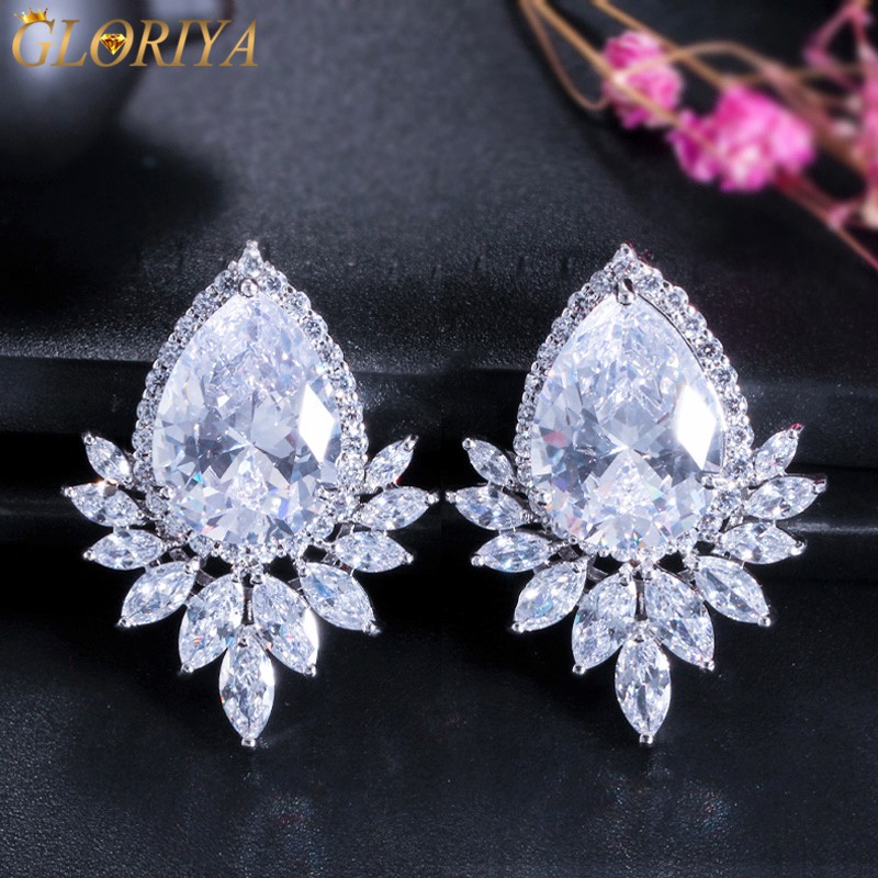 Multi รูปออสเตรียคริสตัล Earing ผู้หญิง Big Diamante Stud ต่างหู Gorgeous เจ้าสาวงานแต่งงาน JewelleryingGloriyaE053