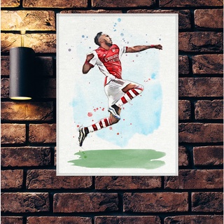 โปสเตอร์ ผ้าแคนวาส โอบาเมยอง ทีมอาร์เซนอล Pierre-Emerick Aubameyang Arsenal (4) ภาพวาด ศิลปะ นักบอล นักฟุตบอล