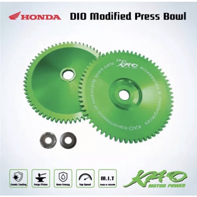 ชามกดสายพาน Honda DIO สีเหลือง (Honda DIO Modified Press Bowl - Yellow) สําหรับข้อใหญ่