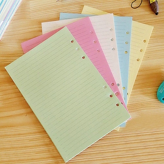 Colorful A5/A6 Loose Leaf Notebook Inner Pages 6 Holes Blank/Line Notepad
