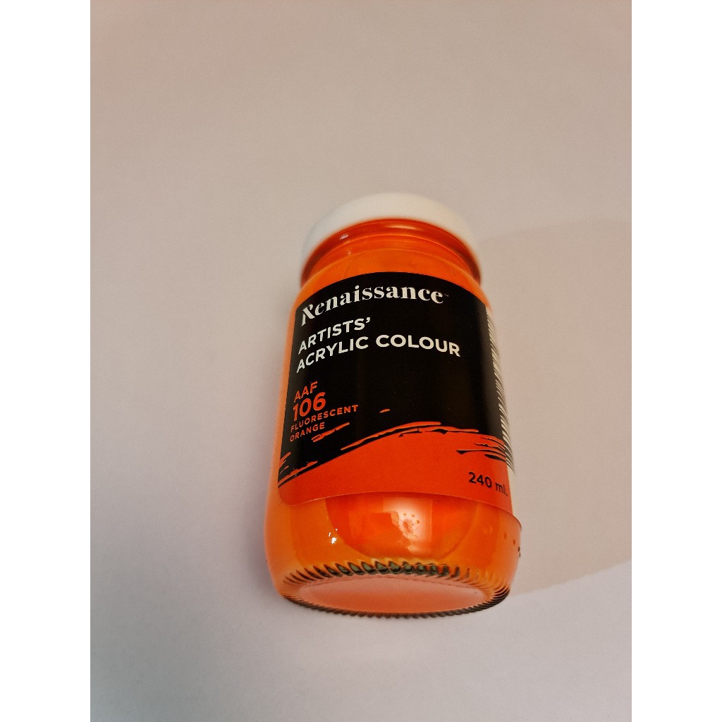 สีอะคริลิคสะท้อนแสง 240 ml. Renaissance Artist's Fluorescent Acrylic colour เกรดอาร์ตติส เรนาซองซ จำนวน 1 ขวด
