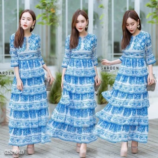 5296 Maxi Dress แม็กซี่พิมพ์ลายD&amp;G