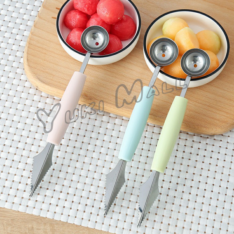 Yuki ที่ตักผลไม้ 2 in 1  แกะสลักผลไม้ fruit spoon - รูปที่ 4