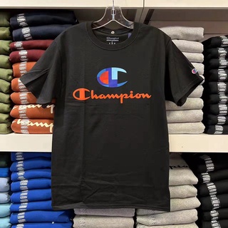 Champion ใหม่ เสื้อยืดลําลอง แขนสั้น คอกลม ผ้าฝ้าย พิมพ์ลายตัวอักษร ใส่สบาย สําหรับผู้ชาย