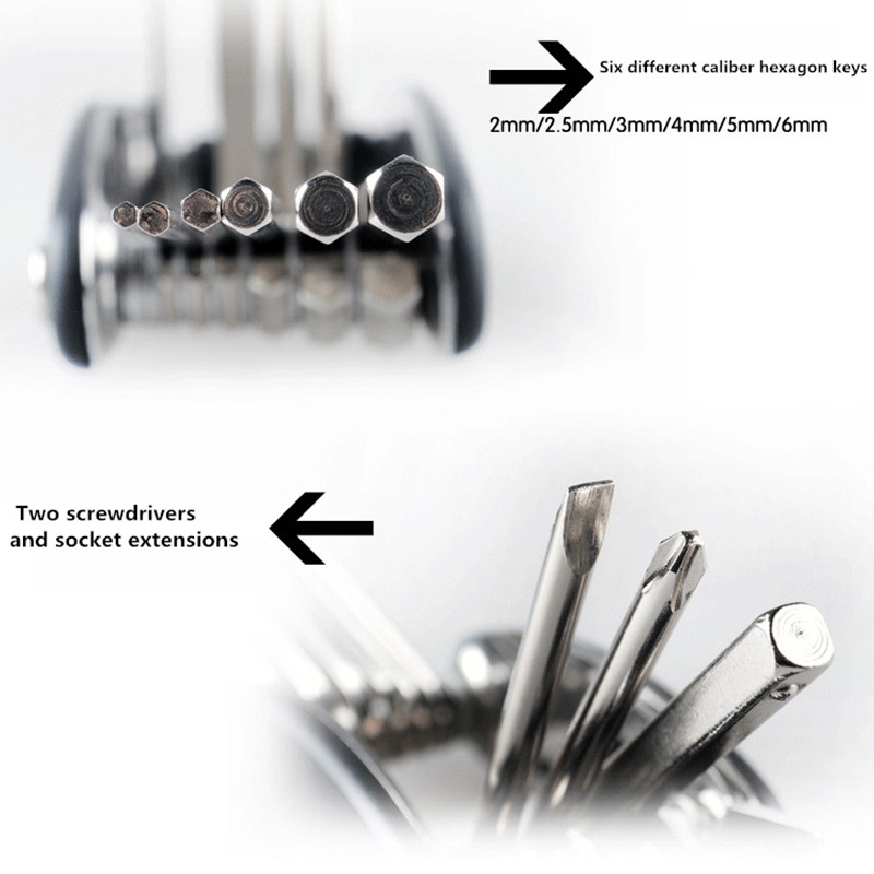 ชุดเครื่องมือซ่อมจักรยาน 16 IN 1 แบบพกพา Bike Repair Tool Kit ชุดประแจและไขควง - รูปที่ 5