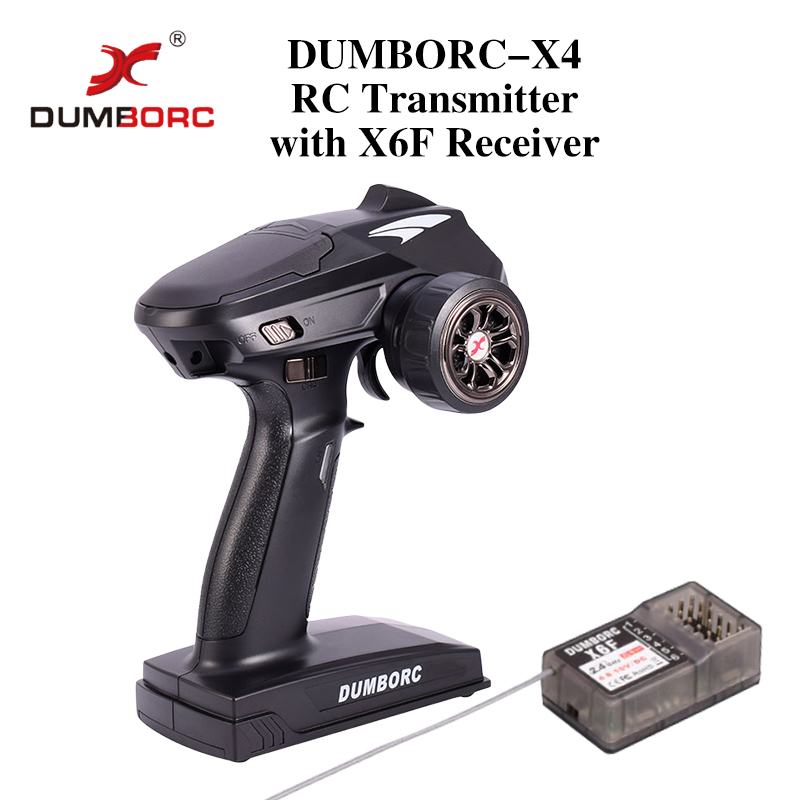 DUMBORC X4 4CH 2.4ghz RC วิทยุเครื่องส่งสัญญาณและ X6F ตัวรับสัญญาณ RC รถรีโมทคอนโทรลสําหรับ RC เรือ 