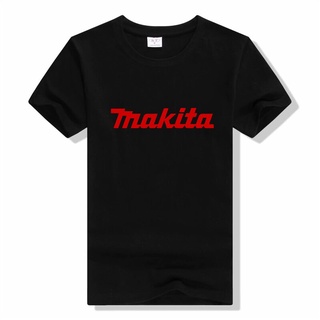 เสื้อยืดผ้าฝ้ายพรีเมี่ยม เสื้อยืด ผ้าฝ้าย พิมพ์ลาย Makita Industrial Power Tools Leader in Inovation แฟชั่นสําหรับผู้ชาย