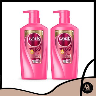 SUNSILK Shampoo Smooth &amp; Manageable  ซันซิล แชมพู สมูท แอนด์ เมเนจเจเบิ้ล สีชมพู 350  มล