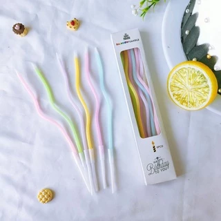 เทียนวันเกิด แบบเกลียว สีมุก และสีพาสเทล เทียน