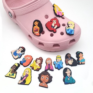 เข็มกลัด รูปการ์ตูนเจ้าหญิง Jibbit Crocks Pin เครื่องประดับ สําหรับตกแต่งรองเท้าผู้หญิง