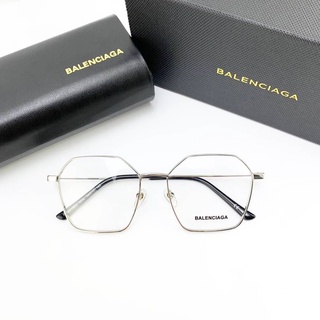 BALENCIAGA BB0198O 003 SHINY SILVER กรอบแว่นตัดเลนส์สายตา แบรนด์บาลองเซียก้า กรอบสีเงิน สกรีนตัวหนังสือโลโก้