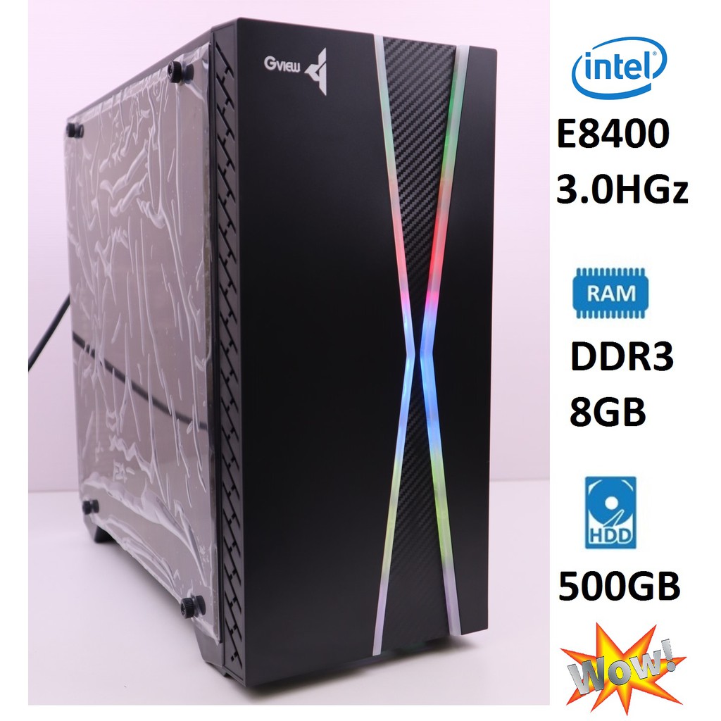 คอมพิวเตอร์ประกอบ Intel® Core™2 Duo Processor E8400 3.00GHz -RAM DDR3 8GB -HDD 500GB เคส GVIEW