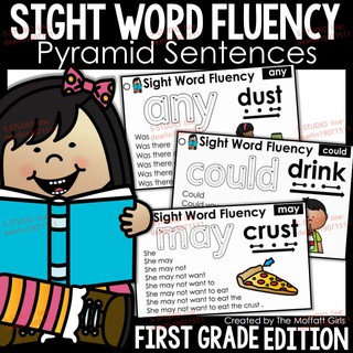 Sight Word Fluency (Pyramid Sentences) First Grade Editionการศึกษาเด็กนานาชาต การเรียนภาษาอังกฤษสำหรับมัธยม