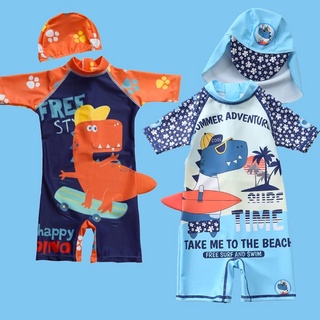ชุดว่ายน้ำเด็ก Surf / borad Dino adventure (2ชิ้น ชุด + หมวก)