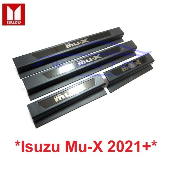 สีดำ ชายบันไดประตู สคัพเพลท Isuzu MUX mu-x 2020 2021 2022 อีซูซุ มิวเอ็กซ์ คิ้วกันรอยขอบประตู กาบบัน