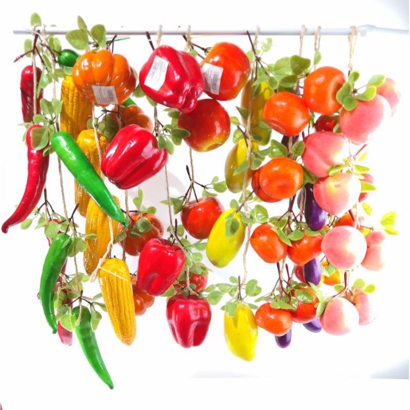 พร้อมส่ง (ใส่โค้ด KLONG ลดทันที 5 บาท ) เครือผัก​ ผลไม้ปลอม​ ไซส์​ใหญ่​ งานสวยคัดพิเศษ​  ได้เป็นพวงเหมือนในรูปเลยคะ