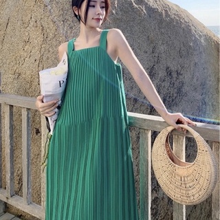 [𝗣𝗥𝗘-𝗢𝗥𝗗𝗘𝗥] 👒 Classy pleat dress เดรสกระโปรงพลีทสีเขียวลุคคุณหนู