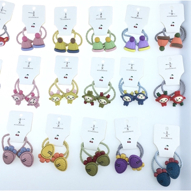 HVL ยางรัดผมลายคิ้วๆ 1 แผง (2ชิ้น) ยางวงเล็ก สผก. 2-3 ซม. - รูปที่ 4