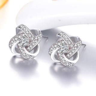 ต่างหูเงินผู้หญิงรักหัวใจเงิน S925 หูคัพ Earrings WE58R