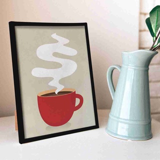 SB Design Square รูปพร้อมกรอบ DoseArt รุ่น Red Cup of Coffee 20x25 cm (23x28 ซม.)