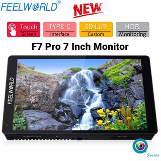 FEELWORLD F7 PRO หน้าจอสัมผัสขนาด 7 นิ้ว3D LUT กล้อง DSLR Field Director จอภาพ AC 4K 60Hz HD พร้อม F970 ติดตั้งไฟภายนอก