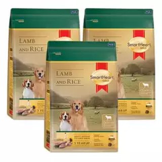 Smartheart Gold Lamb &amp; Rice Medium-Large Breed [3kg x3] อาหารสุนัขโต พันธุ์กลางถึงพันธุ์ใหญ่ รสเนื้อแกะและข้าว