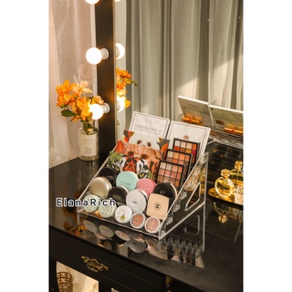 สินค้าพร้อมส่ง กล่องเก็บอายแชโดว์สก์ท็อปเครื่องสำอางอะคริลิลิปสติกผงเบาะดูแลผิวจบชั้นวางเล็บแสดง 2028