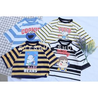 🍓เสื้อครอปลายการ์ตูน
