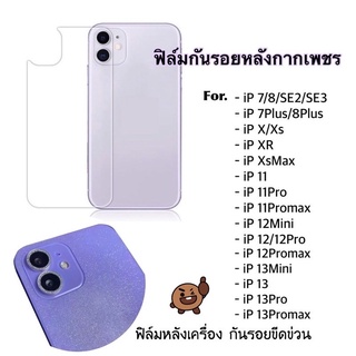 [แบบกากเพชร] ฟิล์มกันรอยหลัง กากเพชร สินค้าพร้อมส่งในไทย ป้องกันรอยขีดข่วน ไอโฟน 7 8 7+ 8+ X Xs XR XsMax 11 11Pro 11ProM