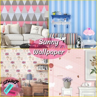 วอลเปเปอร์ลายพื้น สติ๊กเกอร์ติดผนัง มีกาวในตัว wallpaper pvc ขนาด 45 cm x 10 M