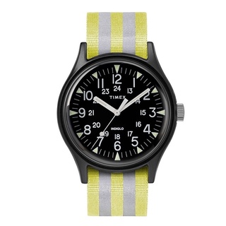 Timex TW2R81000 MK1 Aluminum นาฬิกาข้อมือผู้ชาย สายผ้า สีเหลือง หน้าปัด 40 มม.