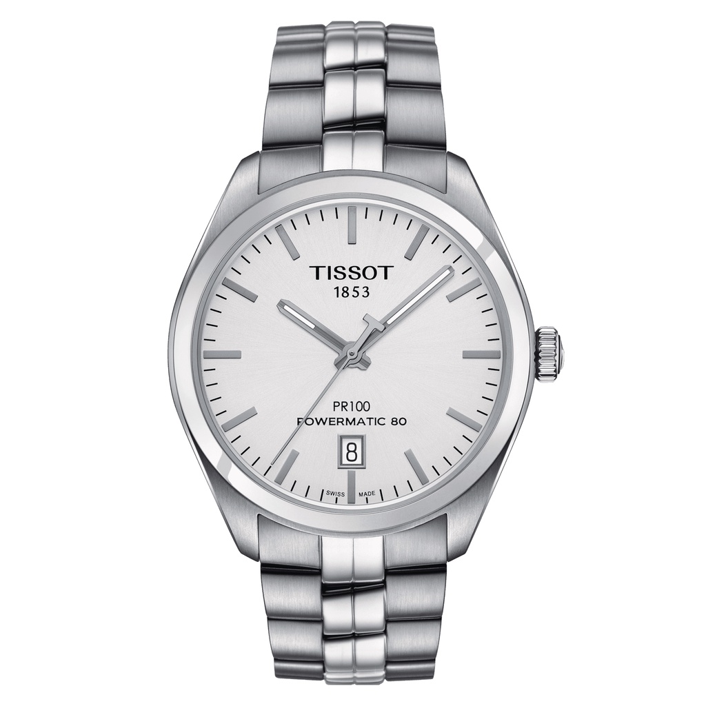 Tissot PR 100 Automatic ทิสโซต์ พีอาร์ 100 T1014071103100 สีขาว เงิน นาฬิกาผู้ชาย