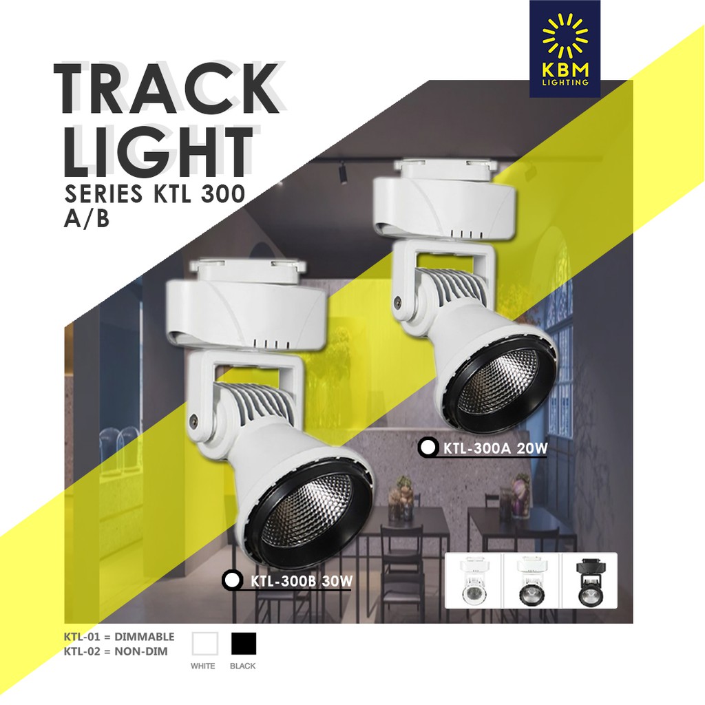 โคมไฟแทรคไลท์ โคมไฟติดแป้น โคมไฟติดราง led track light รุ่น KTL300A-B by KBM LIGHTING