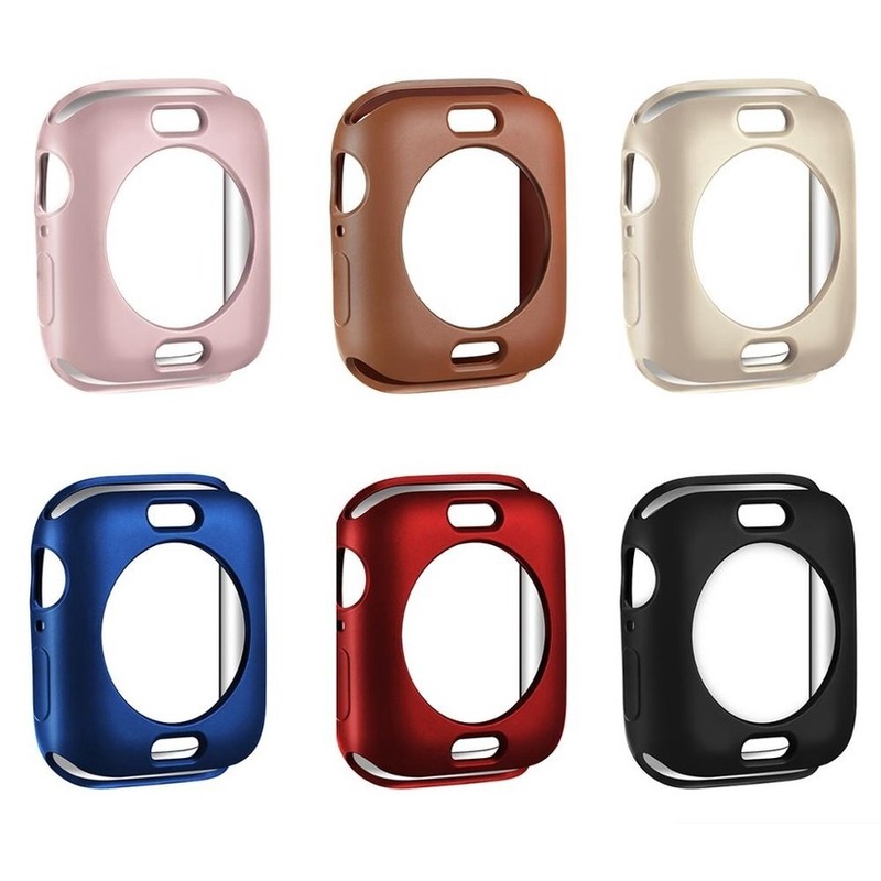 Matte Case สําหรับ Apple Watch i Watch Cover 44 40 42 38 mm series 9 6 SE 5 4 3 2 TPU Fall Protector