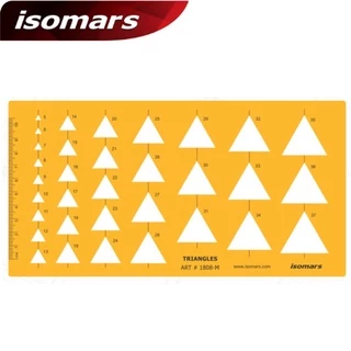 แผ่นเพลทพลาสติก isomars ขนาด 24x12 ซม.สำหรับงานออกแบบ ไม้บรรทัดเพลท รวม วงกลม สามเหลี่ยม สี่เหลี่ยม