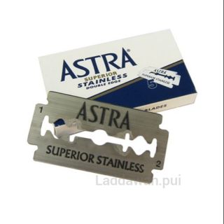 ASTRA  ใบมีดโกนสแตนเลส🌸 ยี่ห้อ แอสตร้า 🌸  2 คม   
รุ่น Superior Stainless ของแท้💯%