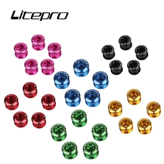 Litepro น็อตสกรูจานหน้ารถจักรยานเสือภูเขา 6.5 มม. สําหรับรถจักรยานเสือภูเขาแบบพับ 5 ชิ้น